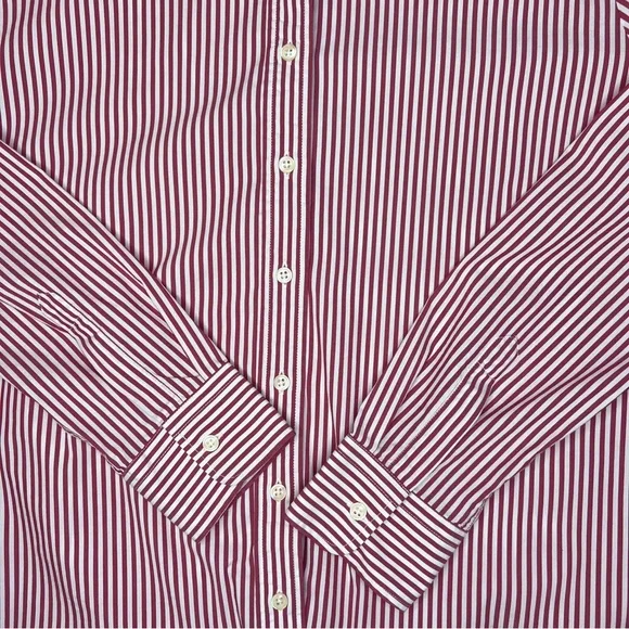 The Shirt Rochelle Behrens Icon Red White Stripe Long Sleeve Button Down Large - Picture 9 of 9